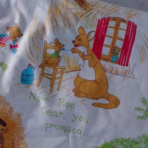 Vintage 1970s–1980s Winnie the Pooh Flat Bed Sheet Sears Roebuck & Co. - Picture 3 of 8
